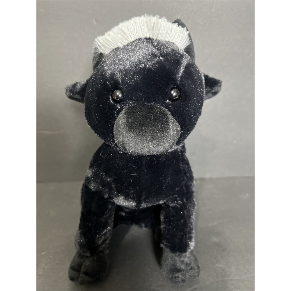Goffa Stuffed Animal Plush black Goat W/ Gray black Eyes  '10' Sample Soft